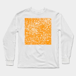 Orange White Paint Splatter Long Sleeve T-Shirt